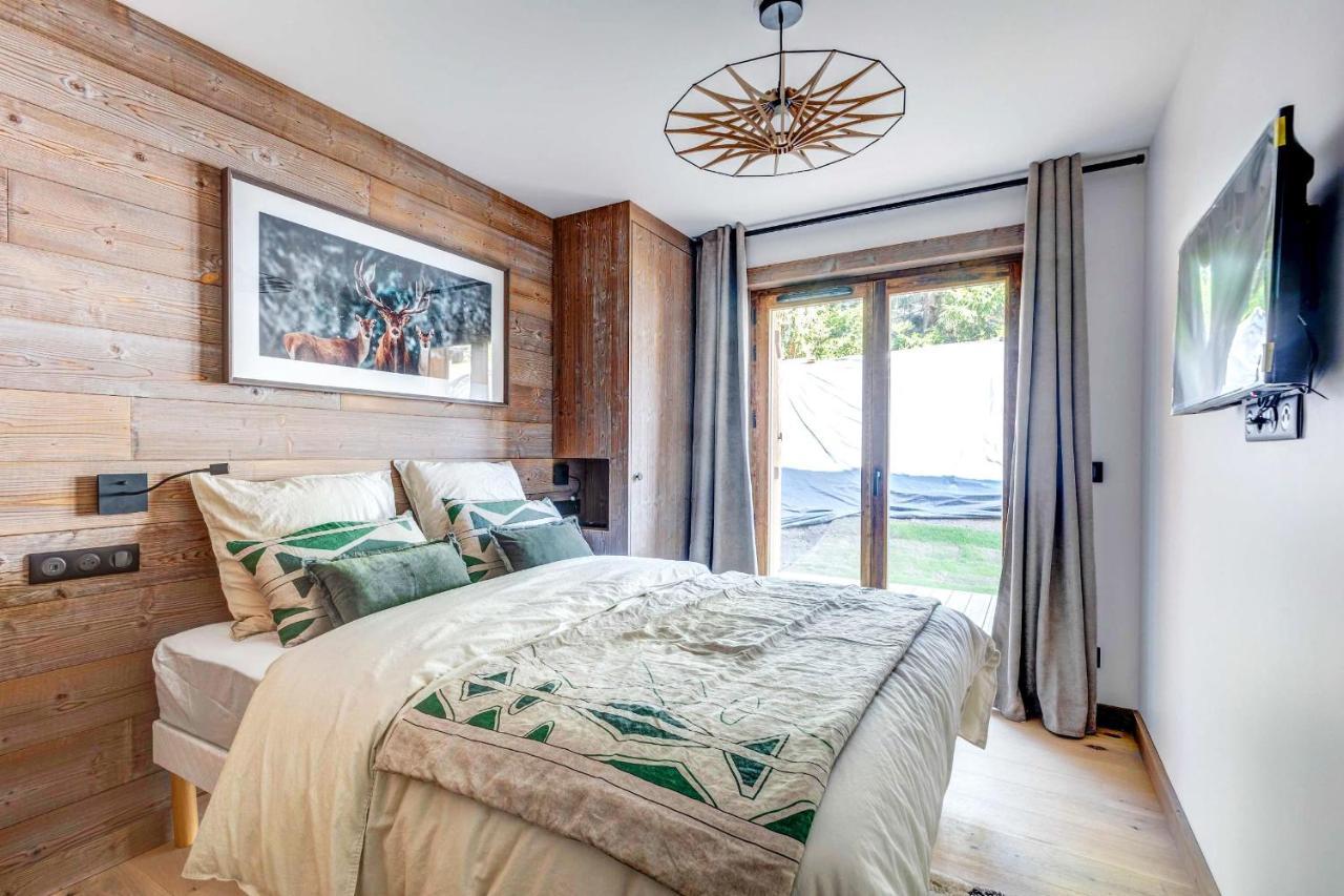 4-Room Apartment With Garden, Gym And Shared Spa Megève Exterior foto